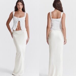 House of CB White Maxi Skirt